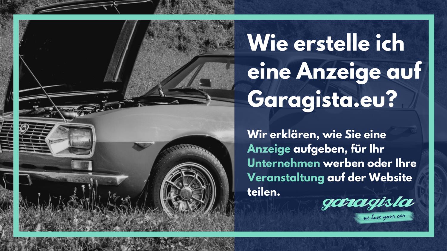 Wie platziere ich eine Anzeige auf garagista.live?